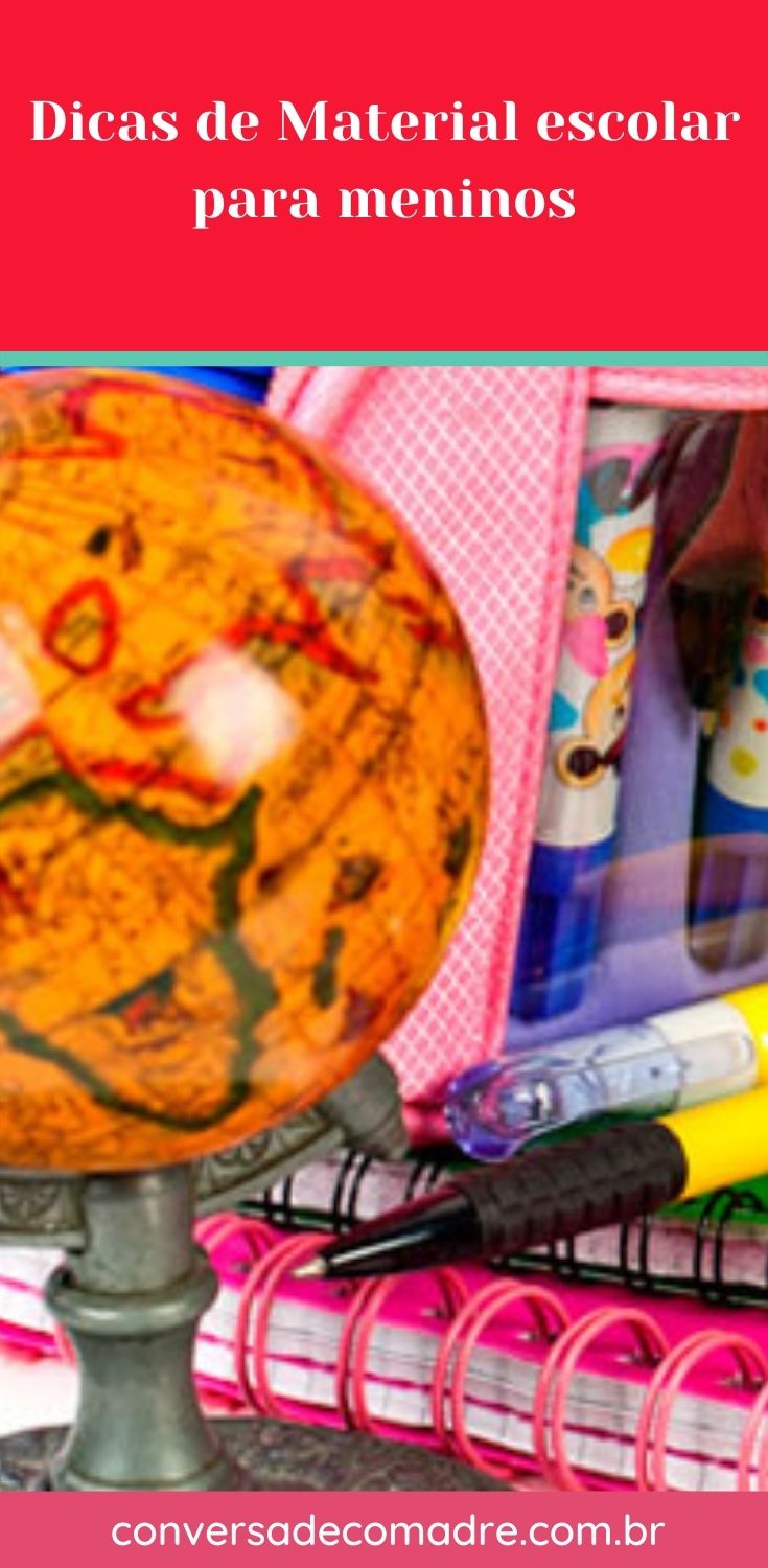 Material escolar para meninos