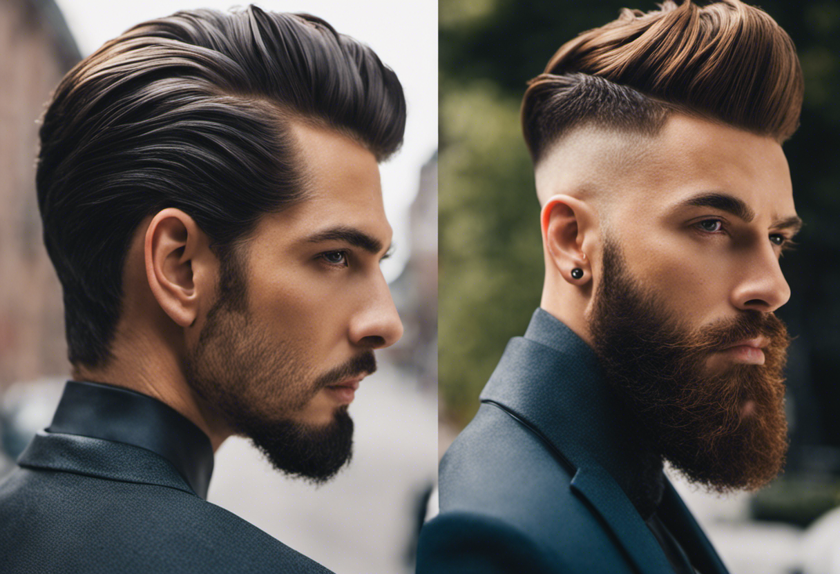 An image showcasing different hairstyles for men using gel, emphasizing strong hold and unique styles