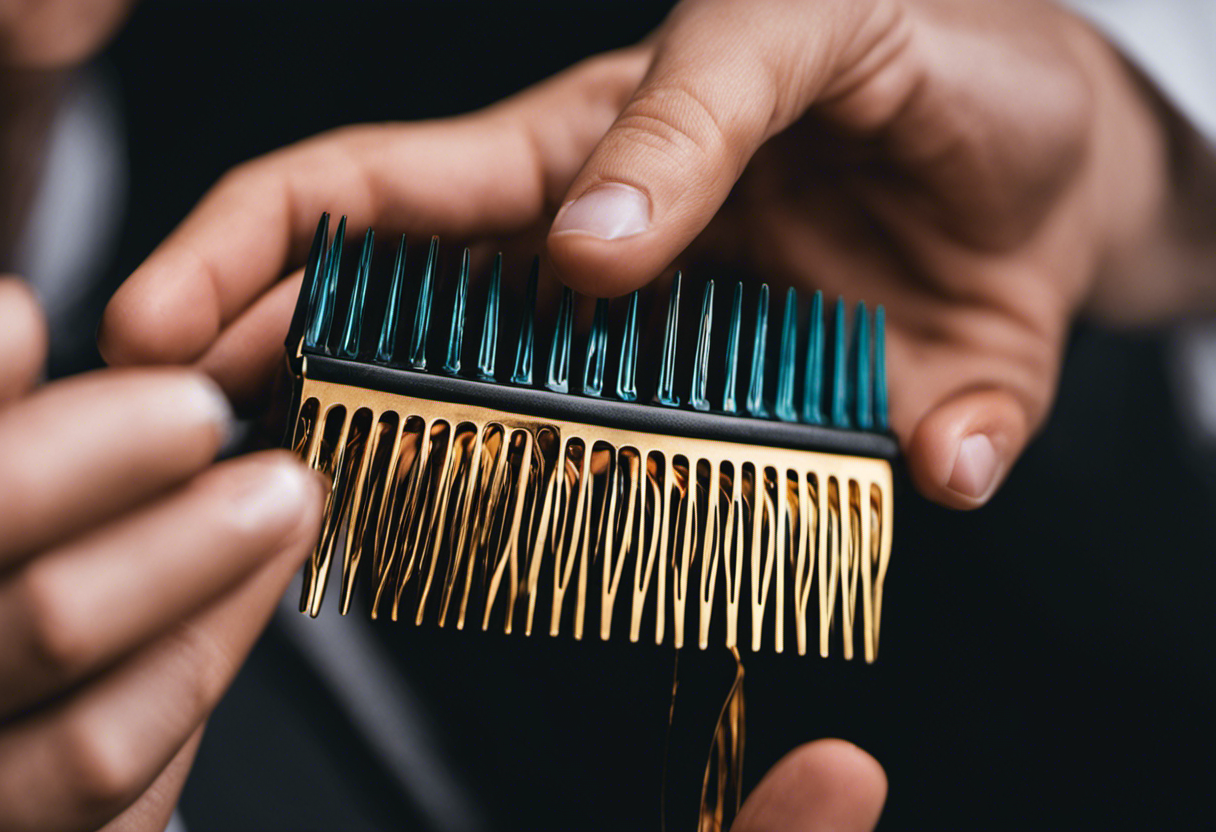 An image showcasing a step-by-step tutorial on adding highlights to your hair using a comb