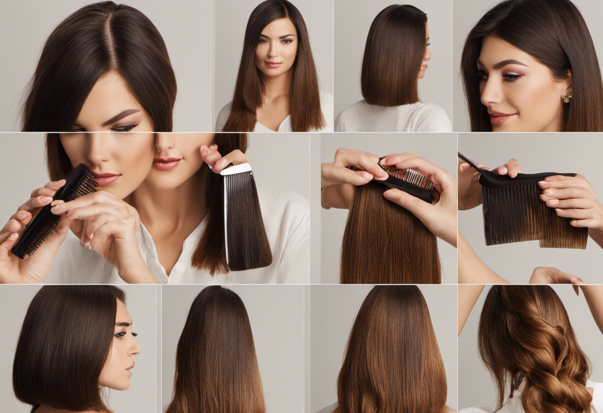 Create a visual guide showcasing step-by-step instructions on how to highlight your hair at home using a comb