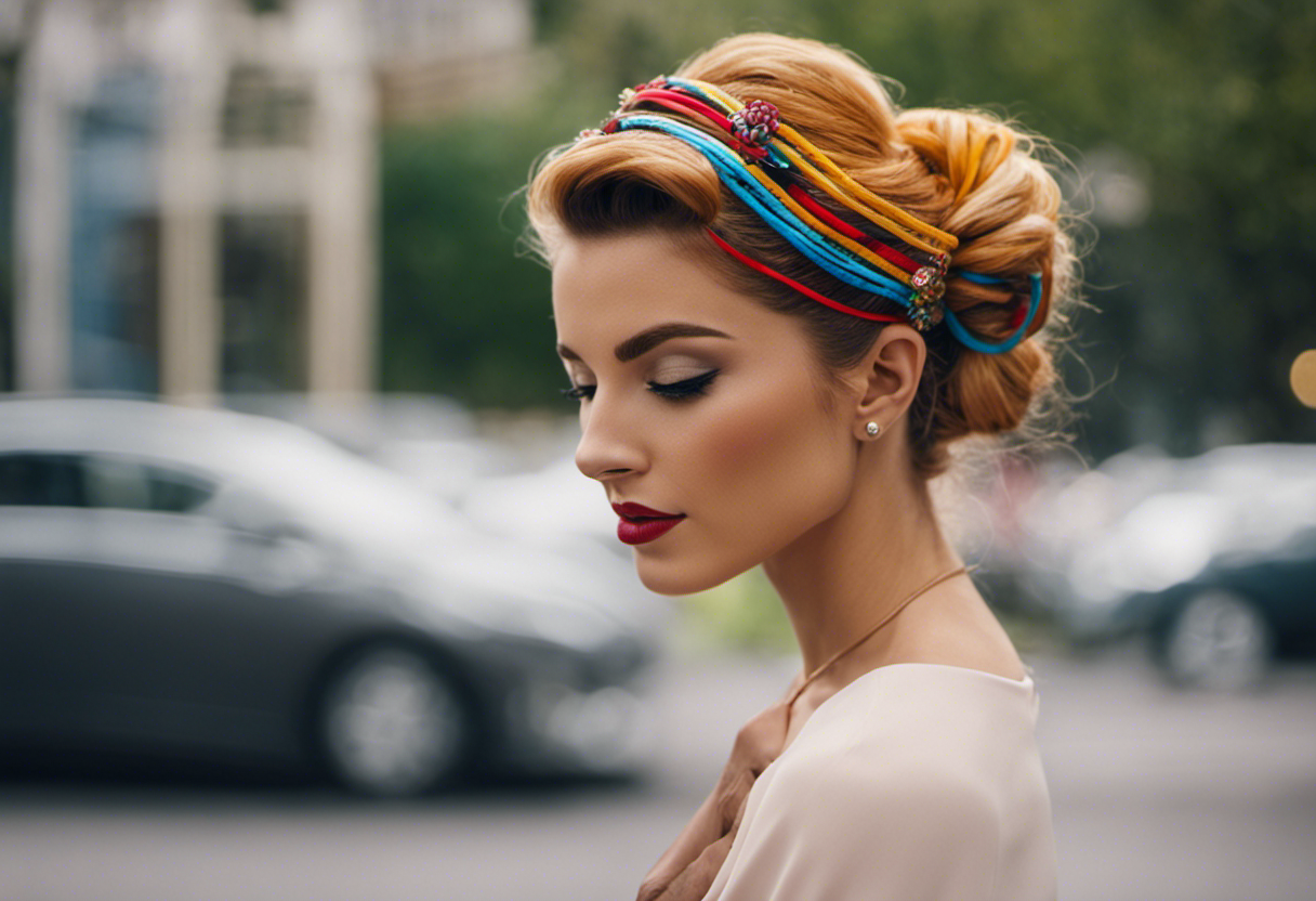 An image showcasing a simple hairstyle using hair bands: effortless elegance