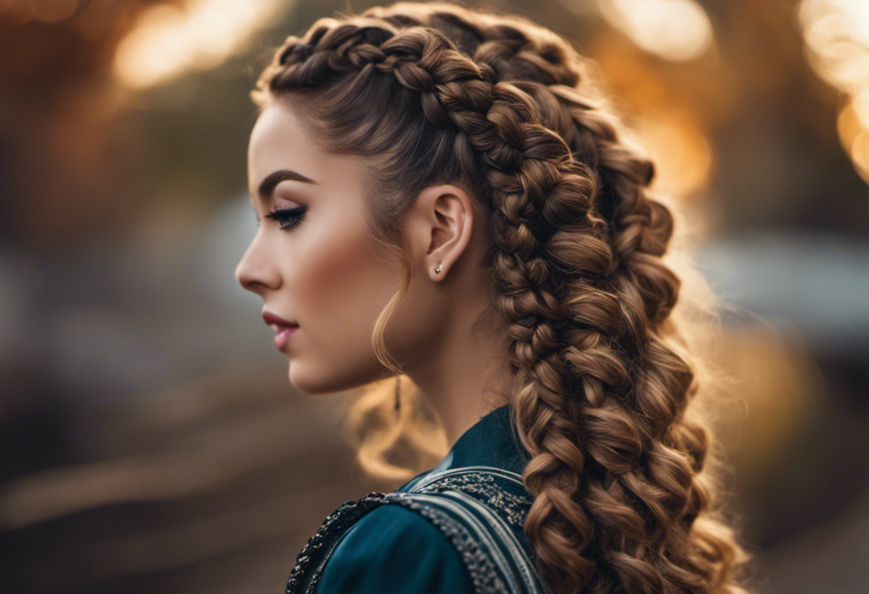 An image showcasing a stunning combination of curly hairstyles and braids