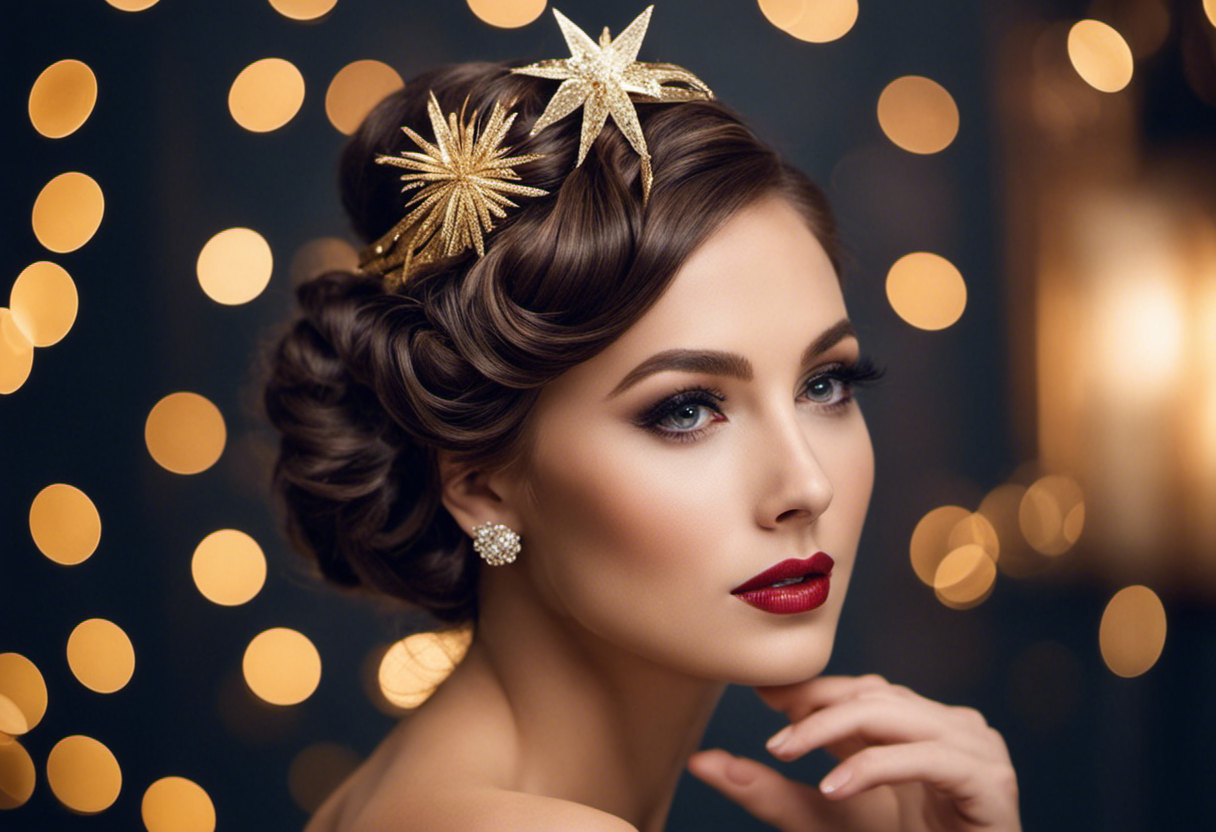 An image showcasing glamorous New Year's Eve hairstyles - from elegant updos adorned with glittering hair accessories to sleek and voluminous curls, capture the essence of celebrating the New Year in style