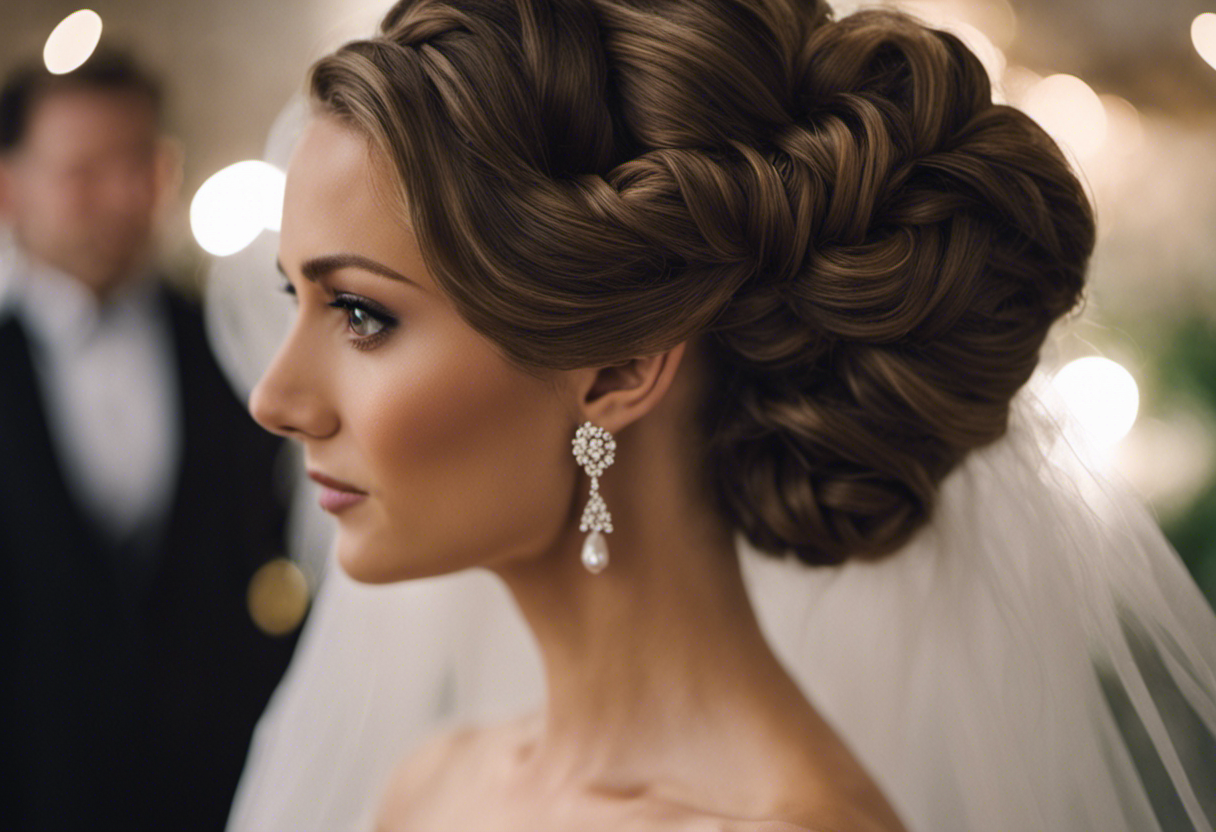 An image showcasing beautifully brushed bridal hairstyles: elegant updos, cascading curls, and flawless braids