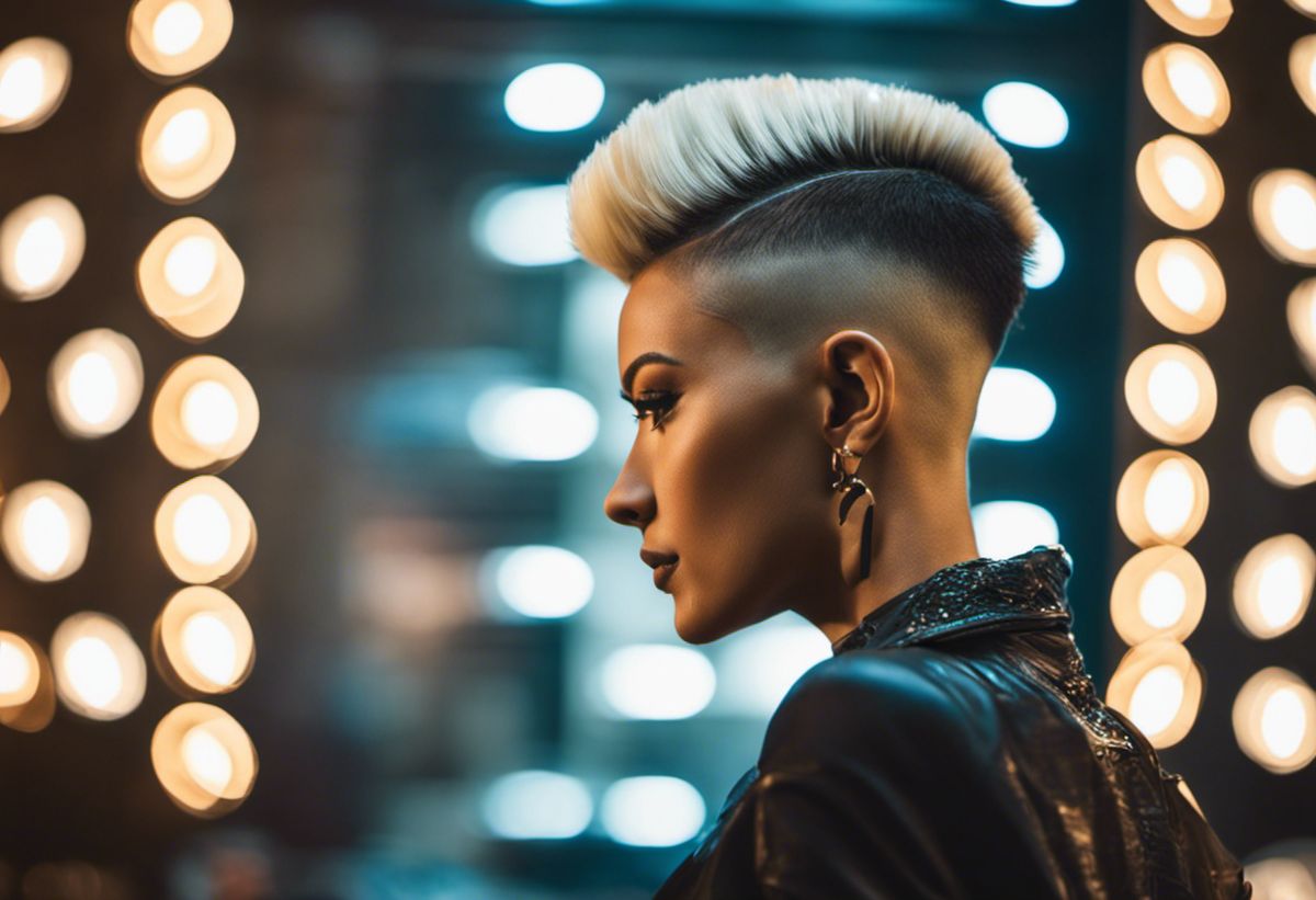 An image showcasing a short mohawk haircut with modern and bold style