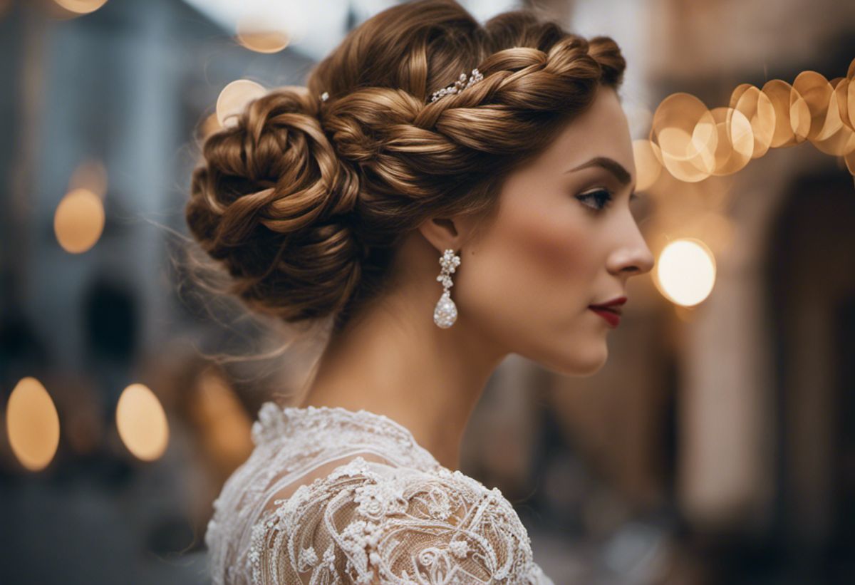 An image showcasing an Italian female hairstyle that exudes elegance and style