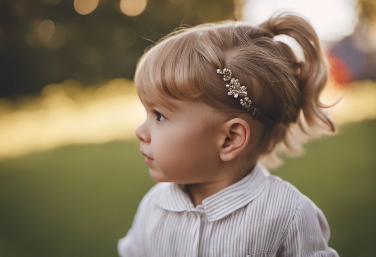 An image showcasing a 2-year-old baby's adorable and stylish hairstyle