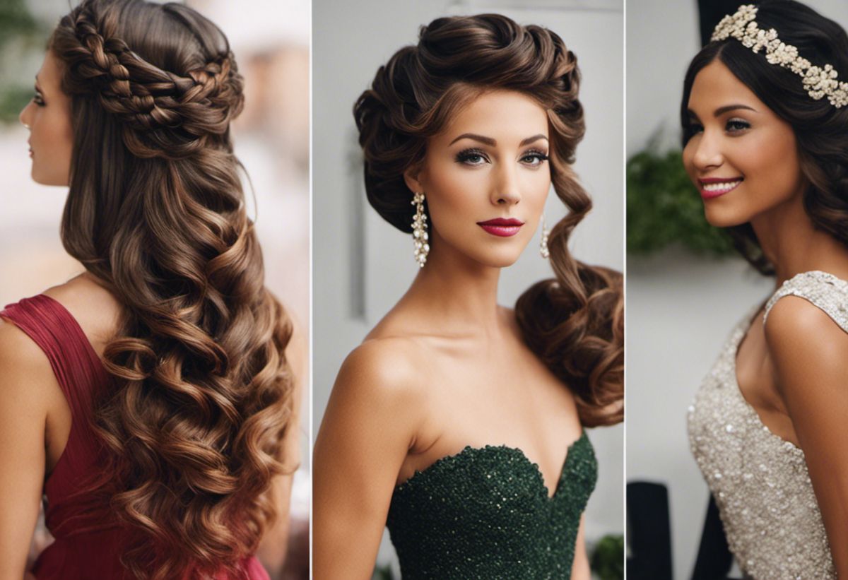 An image showcasing elegant and stylish hairstyles for graduation guests